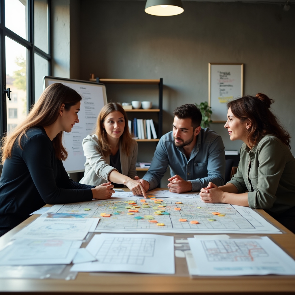 Monetra Pro team reviewing community engagement strategy